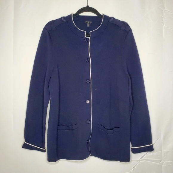 Talbots Military Inspired Knit Jacket Size 1X Cotton Blend Long Sleeve Sweater - Picture 12 of 12
